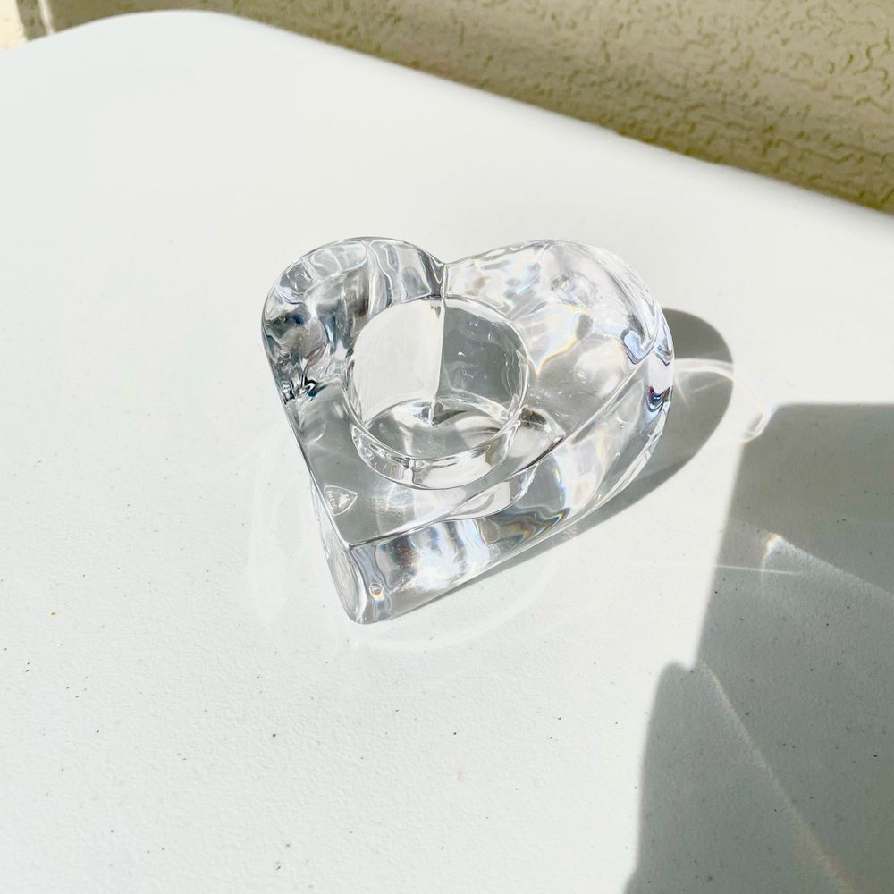 Orrefors Valentino Votive Crystal Heart Candle Holder – New in Box